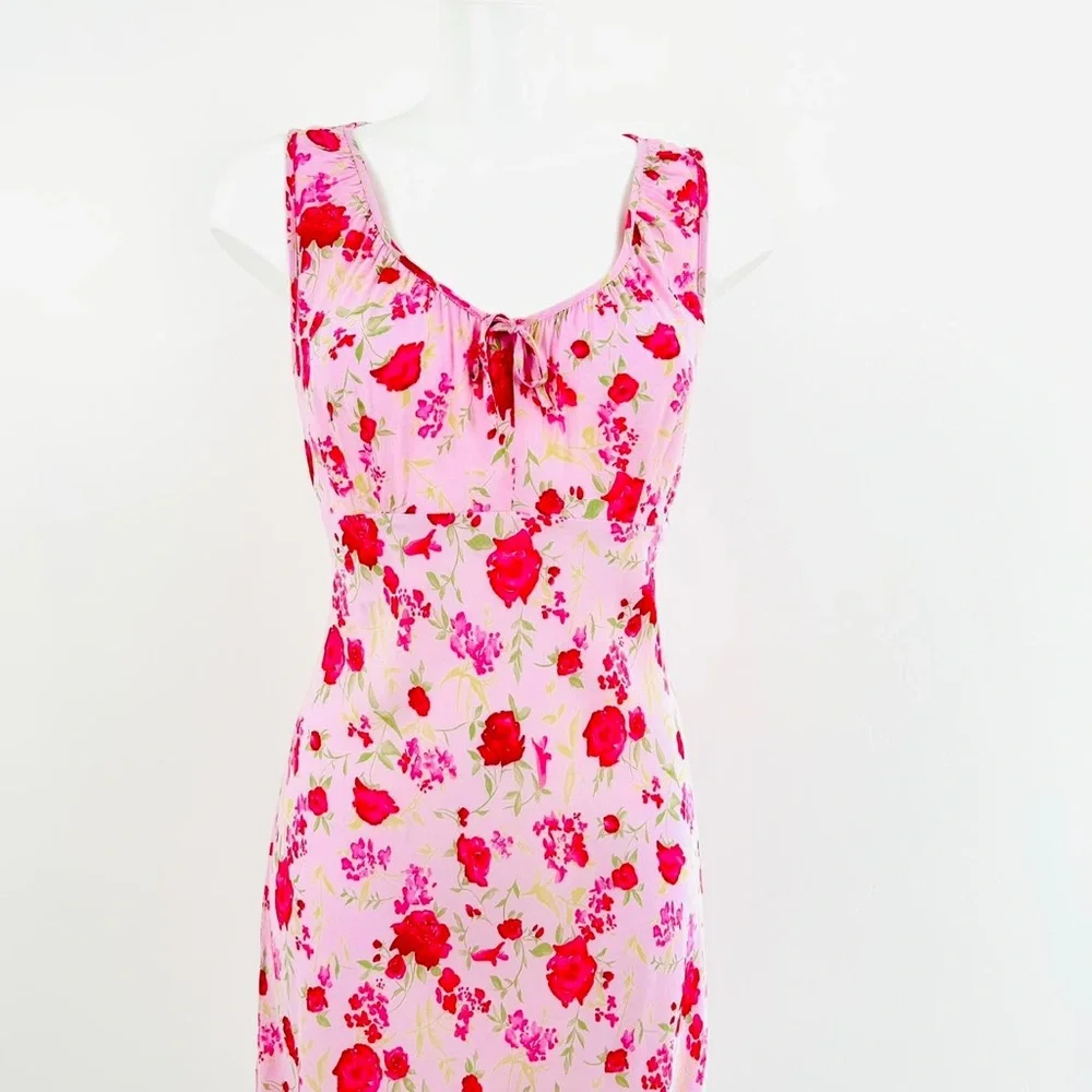 90s Y2k Vintage NEXT babydoll Dress UK12 Pink Florals Cottagecore Fairycore - Picture 7 of 7